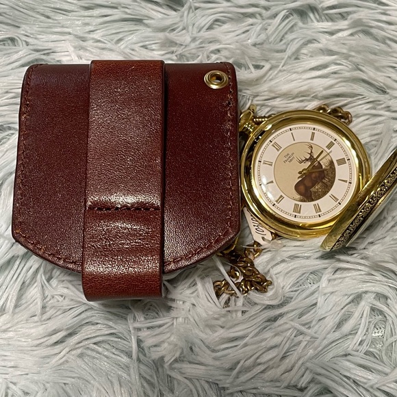 THE FRANKLIN MINT BUCK GOLD PLATED QUARTZ POCKET WATCH - Picture 10 of 12